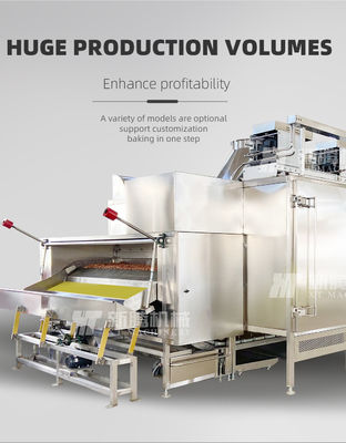 ভালো দাম খাদ্য নিরাপত্তা ক্রমাগত বাদাম রোস্টার বাদাম বেকিং ওভেন 2000 কেজি/ঘন্টা অনলাইন