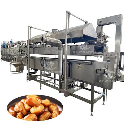 ভালো দাম Industrial Continuous Fryer Machine PLC Control 304 Stainless Steel Food Fryer for Peanuts Beans Fish Full-Auto Frying Machine অনলাইন