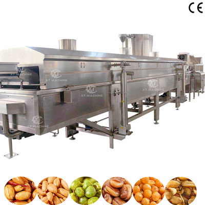 ভালো দাম SUS304 500～1000kg/h স্বয়ংক্রিয় ক্রমাগত জাপানি মটরশুটি ফ্রাইং মেশিন বাদাম স্ন্যাক ফুড প্রসেসিংয়ের জন্য অনলাইন