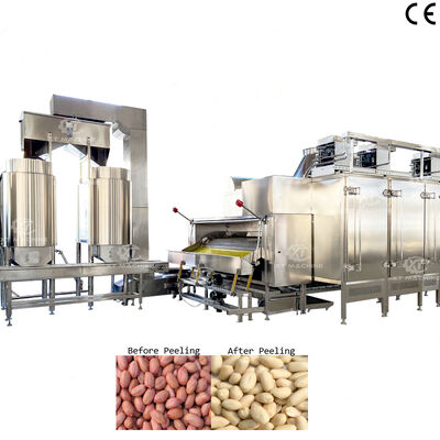 500~1000kg/h স্টেইনলেস স্টীল ফুড গ্রেড রোস্টড নট ব্লাঞ্চিং মেশিন নট প্রসেসিং প্ল্যান্টের জন্য পিস্তল পিলিং সরঞ্জাম