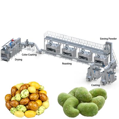 Industrial 500-1000kg/h Peanut Coating and Roasting Processing Line with 304 Food-Grade Stainless Steel and Siemens PLC Control
