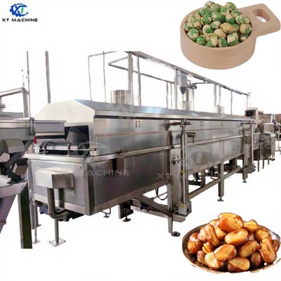 ভালো দাম উচ্চ আউটপুট 500-800kg/h ক্রমাগত বাদাম ফ্রাইং মেশিন লেপযুক্ত ক্যাশু / ব্রড বিন / বাদাম জন্য অনলাইন