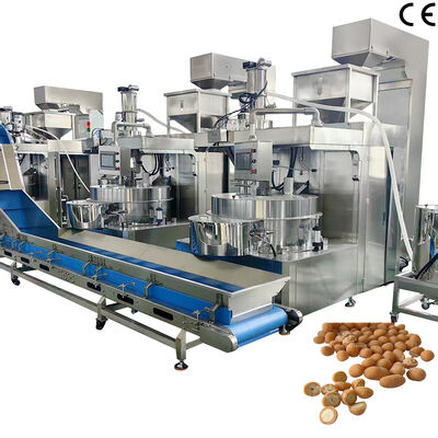 500kg/h-600kg/h স্বয়ংক্রিয়ভাবে আচ্ছাদিত বাদাম তৈরির মেশিন স্টেইনলেস স্টীল খাদ্য গ্রেড বাদাম লেপ সরঞ্জাম