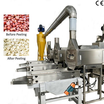 ভালো দাম SUS304 1000kg/h-2000kg/h বাদাম কাটা এবং ব্লাঞ্চিং মেশিন ব্লাঞ্চড বাদাম আউটপুট জন্য বায়ু peeling মেশিন অনলাইন