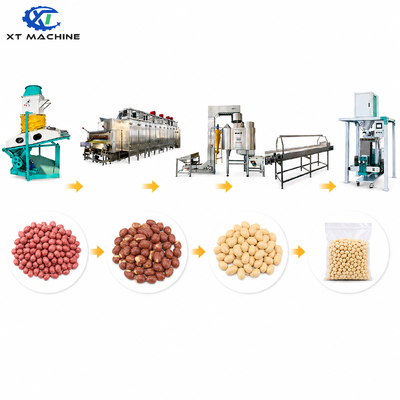 ভালো দাম 400-600 কেজি/ঘন্টা SUS304 হট এয়ার বাদাম ব্লেঞ্চিং মেশিন 95-97% পিলিং রেট সঙ্গে ব্লেঞ্চড বাদাম উৎপাদন লাইন জন্য অনলাইন